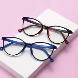 Zonnebril Kinderen Anti-blauw Licht Bril Kinderen Jongens Meisjes Transparante Brillen Ronde Computer Bril Oogbescherming TR90 Frame Eyewear