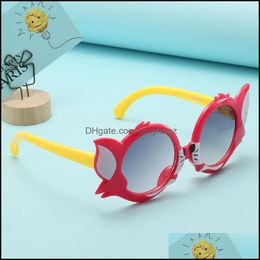 Lunettes de soleil enfants mignon 3D chat lunettes de soleil animaux enfants garçons filles nuances UV400 bonbons couleurs drop livraison 2021 accessoires de mode BD Dhspo
