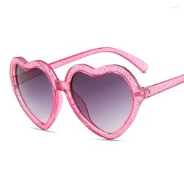 Gafas de sol para niños en forma de corazón, gafas para niños, moda para niños y niñas, gafas de plástico para bebés, sol de dibujos animados bonitos UV400