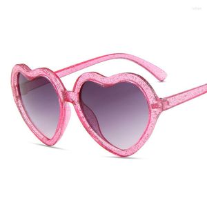 Lunettes de soleil enfants en forme de coeur lunettes enfants mode garçons filles lunettes en plastique bébé mignon dessin animé soleil UV400