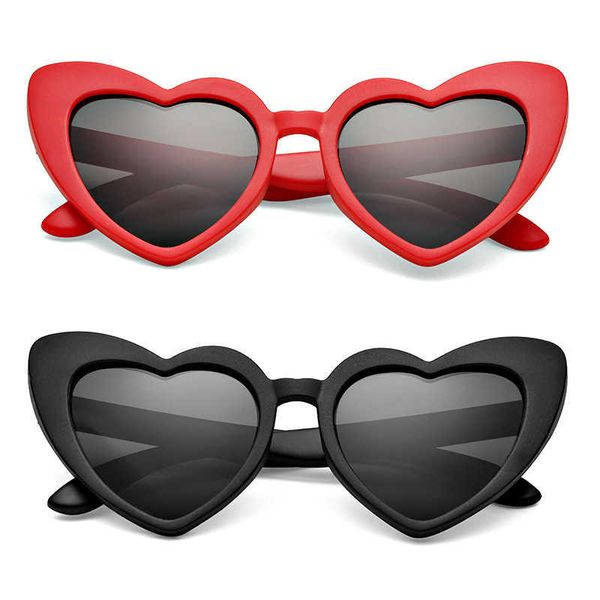 Детские солнцезащитные очки, новые детские солнцезащитные очки с сердечком для мальчиков и девочек, детские очки с гибкой защитной оправой для детей 2–8 лет