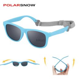 Lunettes de soleil Lunettes de soleil pour enfants polarisées avec sangle pour filles garçons TPEE monture flexible UV400 lunettes de soleil pour bébé tout-petit enfants 0-2 et 2-8 240401