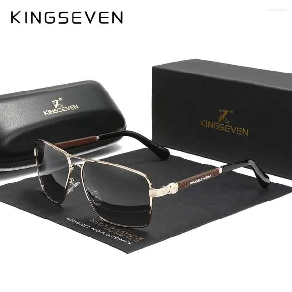 Gafas de sol KINGSEVEN 2023 Diseño Lente de revestimiento polarizado Marco de reinicio automático Gafas de conducción para hombres Mujeres Oculos N7790