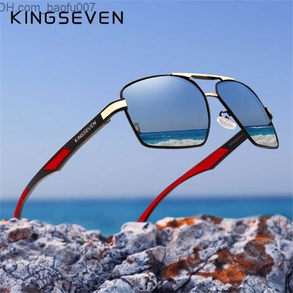 Gafas de sol KINGSEVEN Gafas de sol de aluminio para hombre Lentes polarizadas Diseño de marca Templos Gafas de sol Recubrimiento Espejo Gafas de sol 7719 Z230704