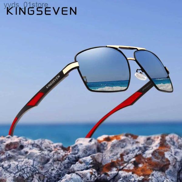 Gafas de sol KINGSEVEN marca 2023 gafas de diseño para hombre gafas de sol polarizadas revestimiento espejo gafas Oculos gafas masculinas accesorios para mujer L240320