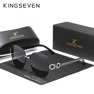 Lunettes de soleil KINGSEVEN marque 2023 Vintage papillon lunettes de soleil femmes rétro Double anneau conception dégradé carré lunettes de soleil femme UV400 230511