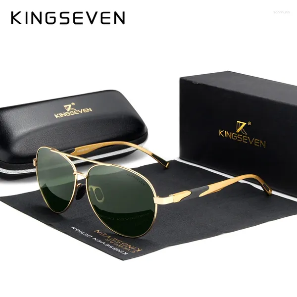 Lunettes de soleil Design de marque Kingseven Brand Aluminium Men de la lentille haute définition des hommes Génér