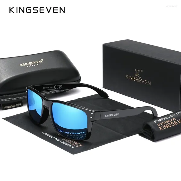 Lunettes de soleil Kingseven Brand Design Square Retro Tr90 Polarisée Excellente femmes Men de carbone Fibre de carbone Modèle de sports d'extérieur