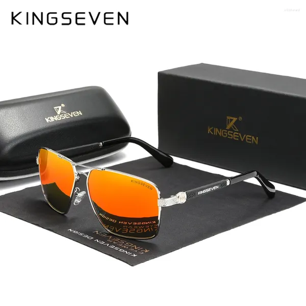 Gafas de sol Kingseven Diseño Lente de recubrimiento polarizado 2024 Marco de reinicio automático Eyewear para hombres/mujeres Oculos