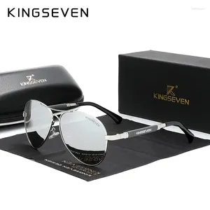 Lunettes de soleil Kingseven Trend Quality Titanium Alloy's Men's Polaris Sun Glasses Femmes Pilot Miroir Mirror Eyewear