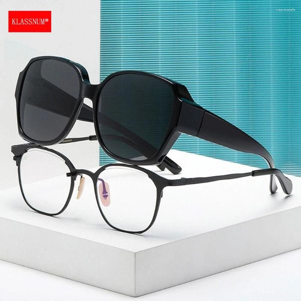 Lunettes de soleil Klassnum polarisées pour femmes et hommes, adaptées à la myopie, lunettes de conduite, lunettes de pêche, monture solaire UV400