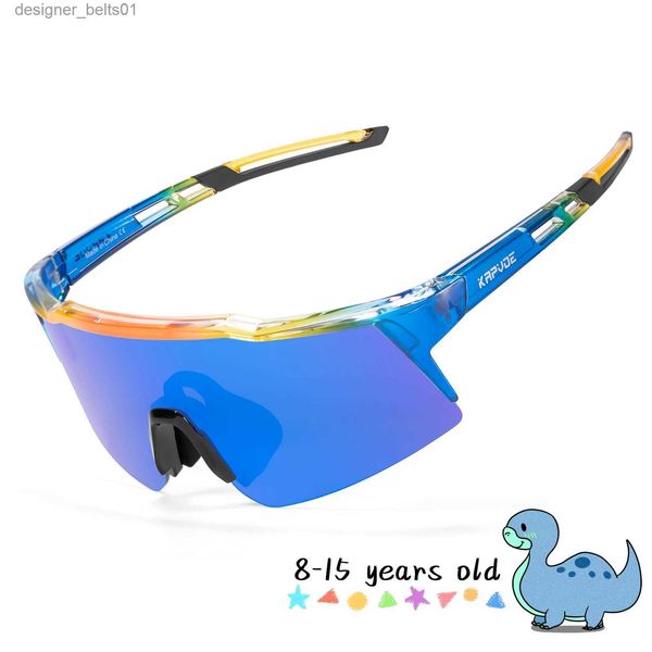 Lunettes de soleil Kvoe enfants lunettes de soleil de cyclisme enfant Camping lunettes de vélo UV400 garçons lunettes de vélo en plein air filles vtt pêche Sport lunettes L231218