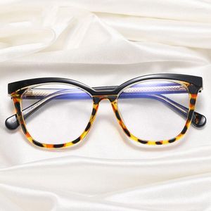 Gafas de sol para mujer, gafas de ojo de gato, gafas antirayos de luz azul, monturas ópticas para mujer, moda colorida, bisagra de primavera TR90, gafas para ordenador