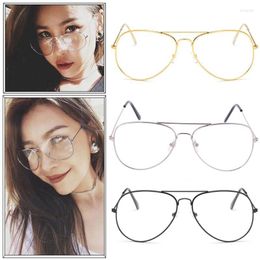 Lunettes de soleil Large Fashion Retro Metal Clear Lens Lunettes Designer Tear Drop Frame Lunettes de vue