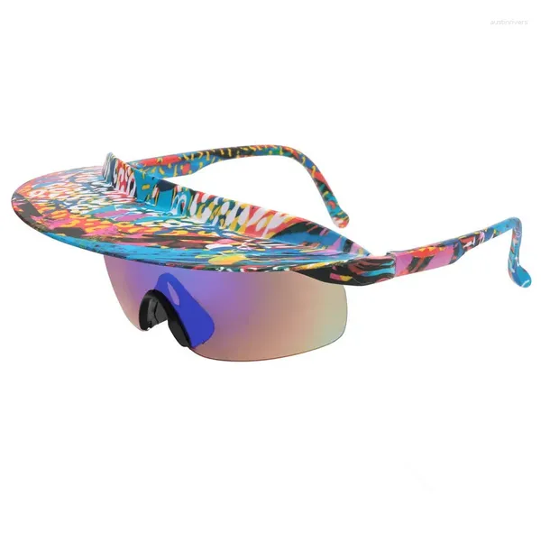 Lunettes de soleil à grand cadre, lunettes de cyclisme pour hommes et femmes, chapeau coloré à la mode, jantes de personnalité, vente en gros