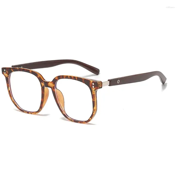 Lunettes de soleil grand cadre carré TR90 anti-lumière bleue lunettes 2024 mode net rouge uni visage mince miroir plat