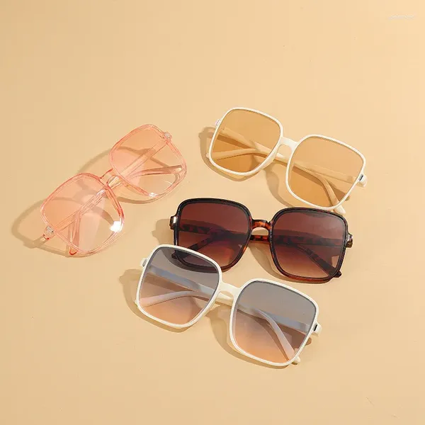 Lunettes de soleil à grand cadre carré pour femmes, marque de styliste, Film océan, lunettes de soleil pour femmes, lunettes de voyage en plein air, UV400