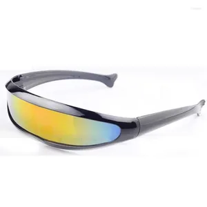 Lunettes de soleil Laser lunettes UV400 personnalité miroir lentille Costume lunettes lunettes hommes femme coloré une pièce 2023