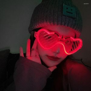 Lunettes de soleil LED lunettes obturateur nuances éclairer femmes hommes coeur/carré/étoile bâtons lumineux fête pour enfants noël Halloween