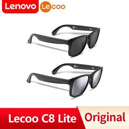 Lunettes de soleil Lenovo Lecoo C8 Lite lunettes intelligentes casque sans fil Bluetooth 5.3 lunettes de soleil Sport de plein air écouteurs appelant musique AntiBlue Eye