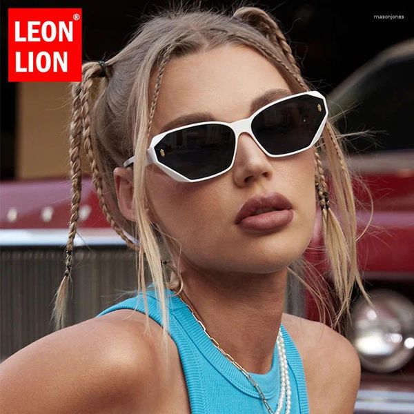 Gafas de sol Leonlion Cat Eye Vintage Women Small Frame Brand Eyewear Gafas Simples Lentes de Sol Mujer