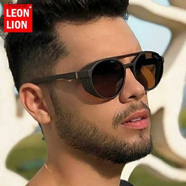 Gafas de sol LeonLion Classic Punk Sunglasses Men Brand Designer Sunglasses Men Vintage Sun Glasses for Men Punk Oculos De Sol Gafas UV400 Q240226