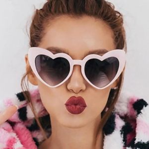 Gafas de sol leonlion en forma de corazón mujeres melocotón corazón marco grande moda rosa lentes de sol mujer