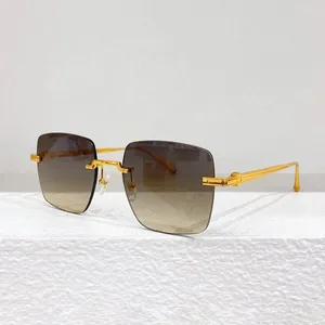 Lunettes de soleil légères de luxe sans monture pour hommes, nuances CT0403, lunettes de soleil carrées pour rue, Super titane, verre solaire