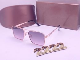 Lunettes de soleil Link Frame Lens Black Gold Logo Lunettes de soleil unisexes Hommes femmes homme hommes lunettes de soleil Mode Protection UV400 w / Box Case22224