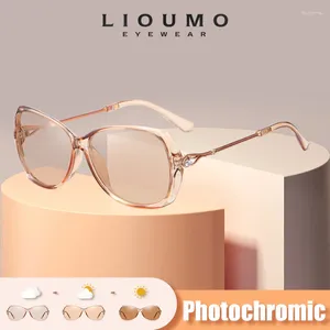 Zonnebril LIOUMO 2024 Elegante Pochromic dames Gepolariseerde Kameleon Lens Luxe Zonnebril Dames UV400 Lentes De Sol Mujer