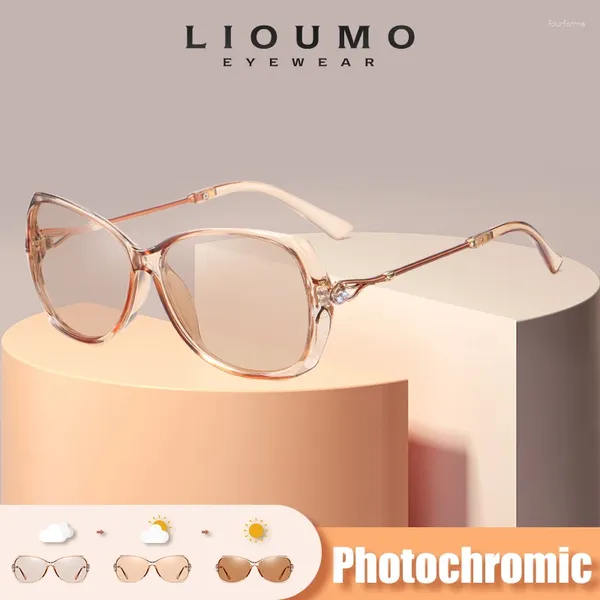 Lunettes de soleil LIOUMO 2024 Élégant Pochromique Femmes Polarisées Caméléon Lentille De Luxe Lunettes De Soleil Dames UV400 Lentes De Sol Mujer