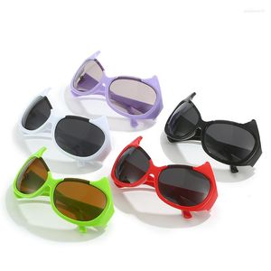 Lunettes de soleil Little Devil Européen Et Américain Personnalisé Ins Bull Head Hip Hop Y2K Network Rouge A15