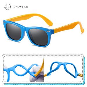 Lunettes de soleil lm Nouveaux enfants Lunettes de soleil polarisées Lunettes de soleil pour garçons SILICONE SILICONE Sécurité Lunes pour enfants Baby UV400 Eyewear avec étui