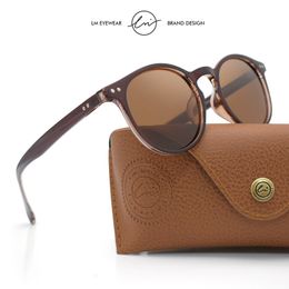 Zonnebril LM Retro Ronde Vrouwen Mannen Ultralight TR90 Gepolariseerde Unisex Rijden Shades Vintage Zonnebril UV400 Gafas De Sol 230717