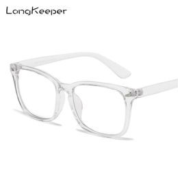 Zonnebril LongKeeper 2021 Mode Anti Blauw Licht Blokkeren Brilmontuur Vrouwen Mannen Vierkante Computer Brillen Transparant Eyewear2730