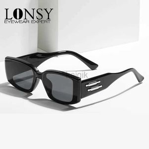 Lunettes de soleil Lonsy Vintage Square Sunglasses pour femmes Designer de marque Small Frame Rectangle Sun Verres Sund