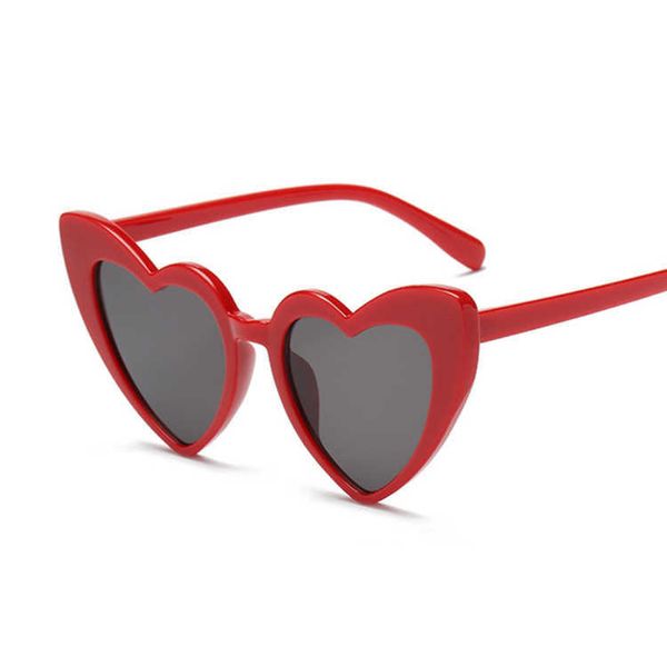 Gafas de sol Love Heart Cat Eye Gafas de sol Mujer Vintage Regalo de Navidad Negro Rosa Rojo Forma de corazón Gafas de sol para dama Uv400 L2403