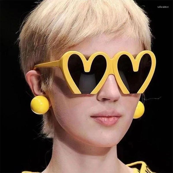 Gafas de sol Love Heart para mujer, marca de moda de diseñador, gafas de sol de medio marco, gafas de sol para fiesta femenina, gafas de sol de Hip Hop, gafas de viaje