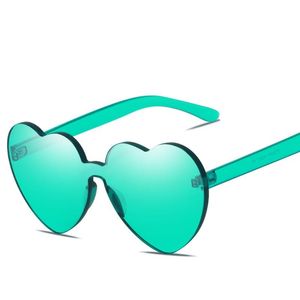 Gafas de sol Love Heart Rimless For Women 2023 Diseñador de marca Gafas de sol