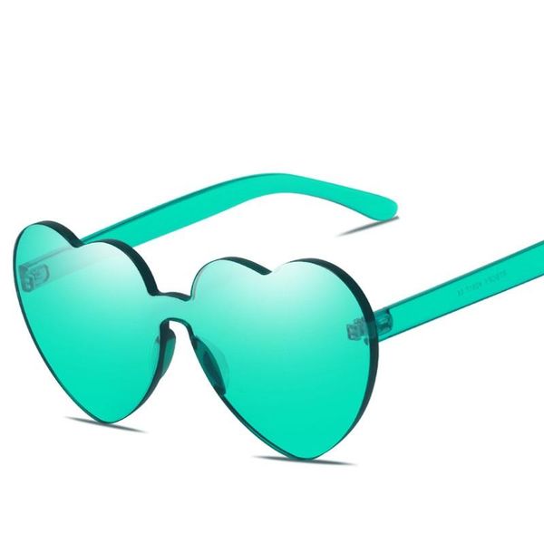 Sonnenbrille Liebe Herz Randlos Für Frauen 2023 Marke Designer Sonnenbrille Übergroßen Weiblichen Candy Farbe Geformte Brillen