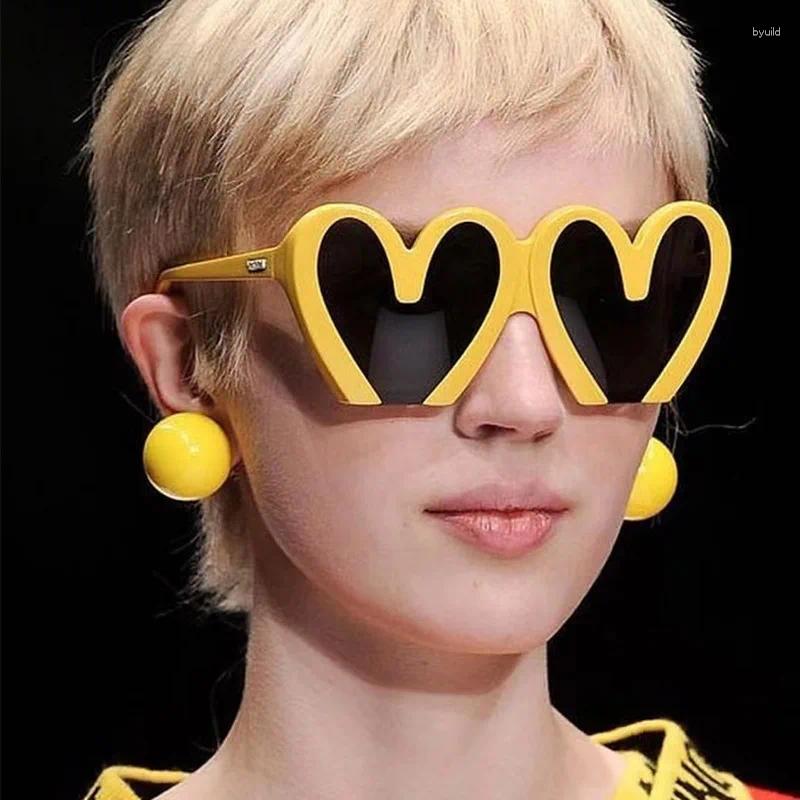 Zonnebril Love Heart Form Women European American Fashion Party Sun Glasses Hoge kwaliteit glas voor mannen