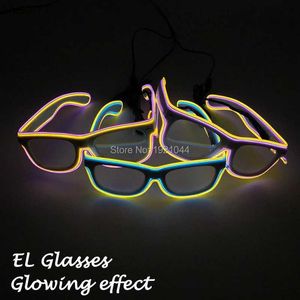 Lunettes de soleil Lumineuses de fête de carnaval Ligne El Line Dual Color White Frame Decorative Fashionablexw