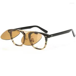 Lunettes de soleil LUX Fashion Euro-Am Retro-Vintage Cadre optique Vision nocturne Jaune Clips-On 48-21-150 Lunettes multifonctions unisexes