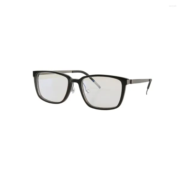 Lunettes de soleil Luxe Business Light Réglable Titane Métal Rectangle Différentes Couches De Corne Mince Lunettes Lunettes Lunettes Optiques Cadre