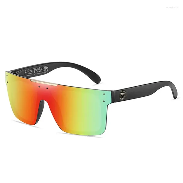 Gafas de sol Diseño de lujo Marca de onda de calor polarizadas para hombres Gafas de sol cuadradas Moda Mujer Sombras UV400 Lente reflejada espejo