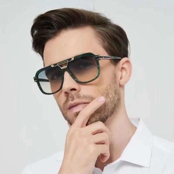 Gafas de sol de lujo Moda Vintage 8044 Retro Cuadrado Gran Piloto Diseño Goggle Steampunk Estilo TAC Lente Mujer Hombre 3A Calidad superior