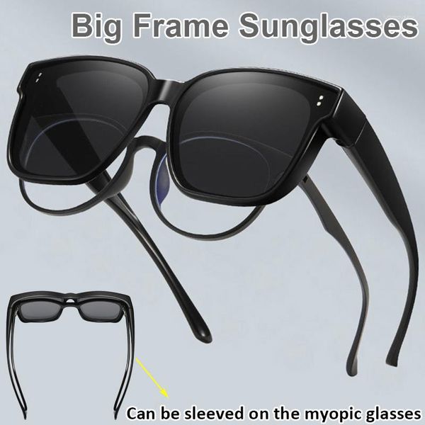 Lunettes de soleil Luxury Grand cadre extérieur Femmes Men de lunettes myopes appropriées