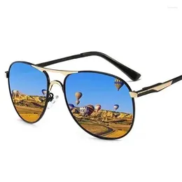 Gafas de sol de lujo piloto polarizadas hombres mujeres conducción pesca retro gafas de sol marca diseñador masculino metal para hombre UV400