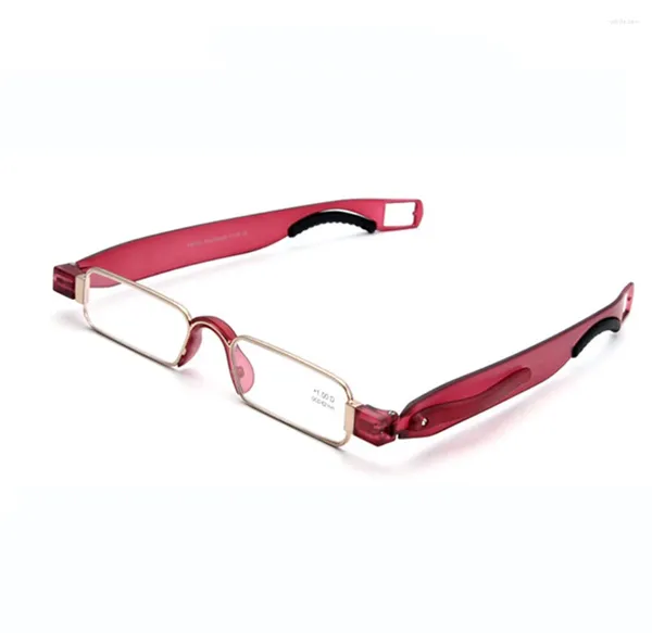 Lunettes de soleil Lunettes de lecture de luxe Femmes Full-Rim Portable Pliable Ultraléger Grace Anti Blu Faitgue avec étui 1 1.5 2 2.5 3 à 4