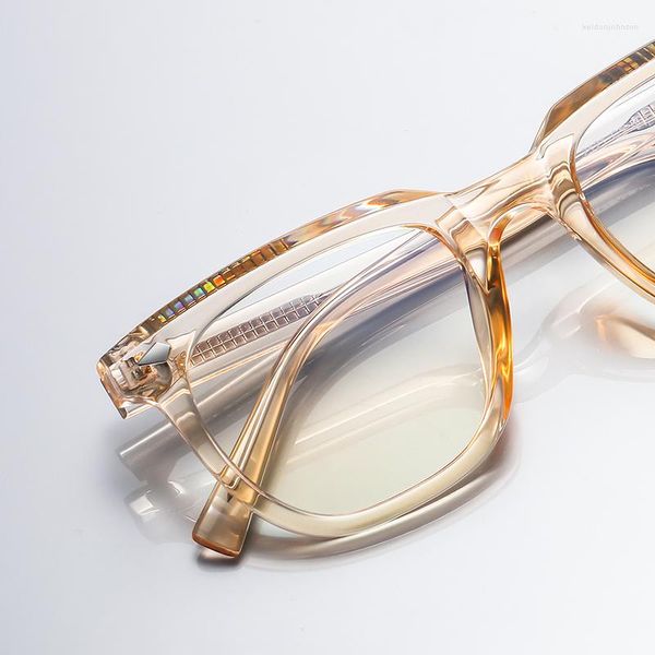 Lunettes de soleil de luxe carré écaille de tortue lunettes optiques cadre pour hommes Transparent Anti lumière bleue rétro lunettes rondes femmes téléphone lunettes